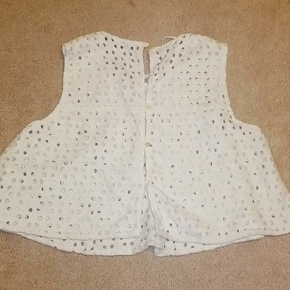 Zara White Eyelet Crop Top